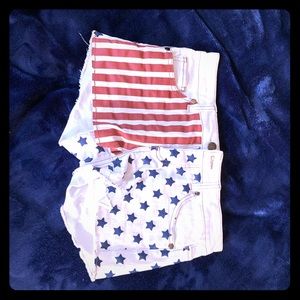 Forever 21 white denim USA flag shorts size 25 (0)